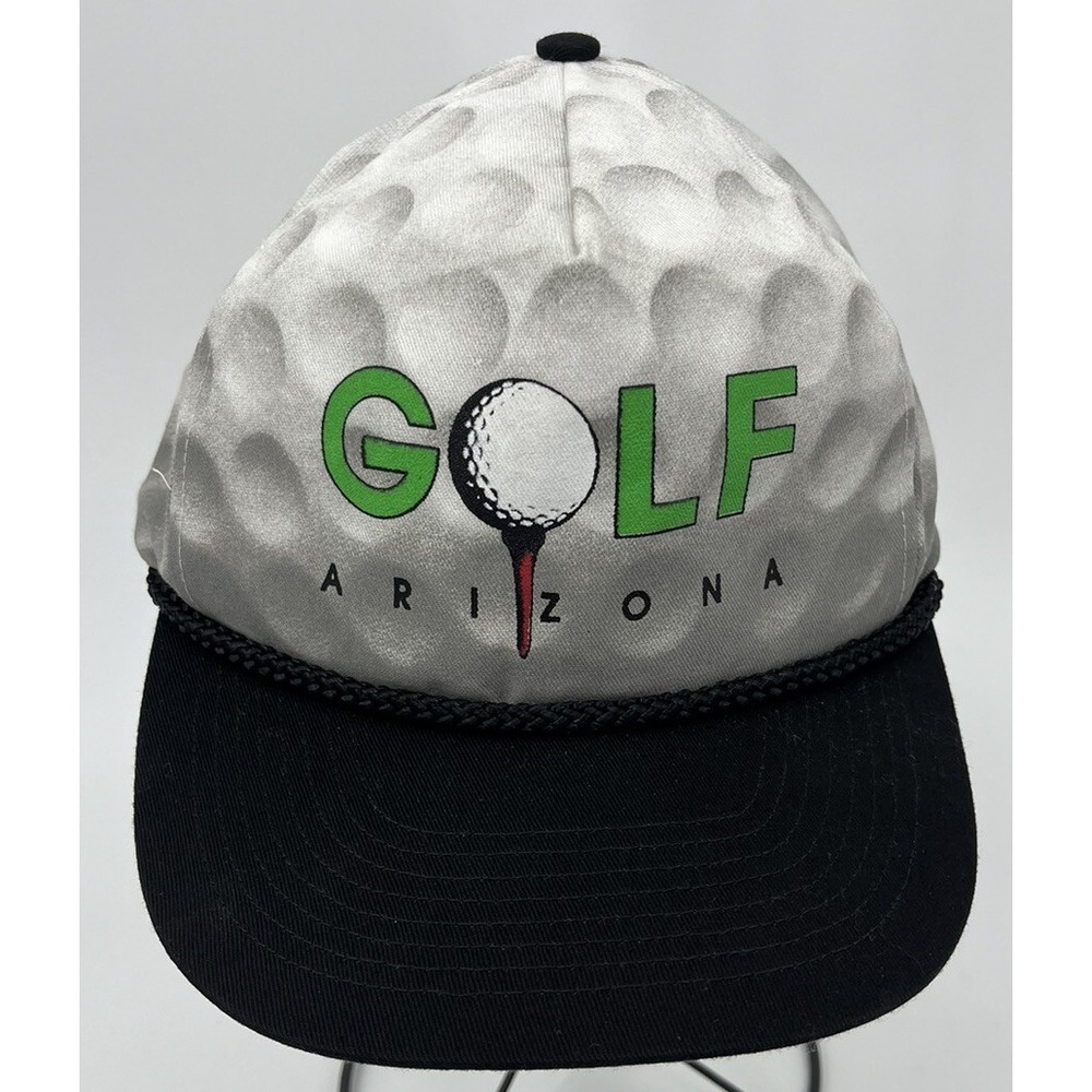 Vintage Golf Arizona All Over Golf Ball Print Rope Hat Cap Snapback